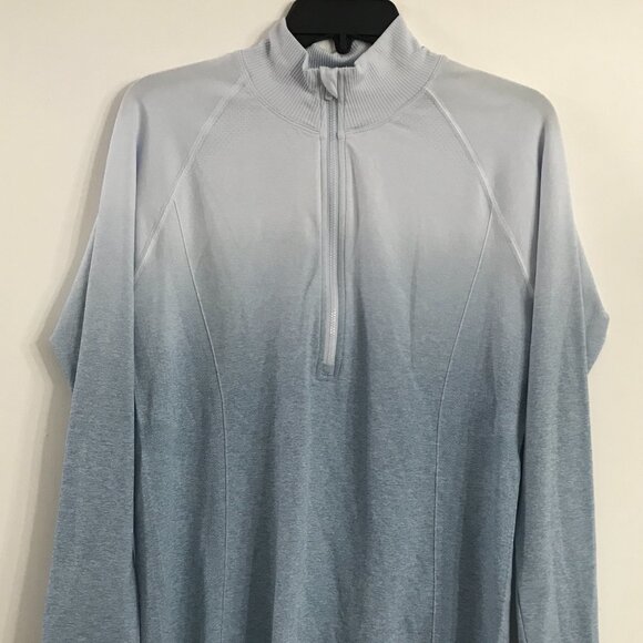Calia Women's Seamless Quarter Zip in Light Blue Ombre size L NWT - Picture 2 of 5